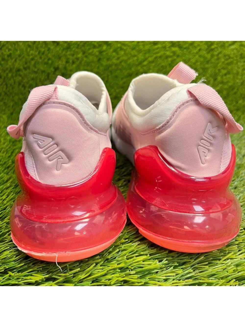 Nike Air Max 270 Extreme GS Girls Size 7Y White Pink Athletic Shoes Sneakers
